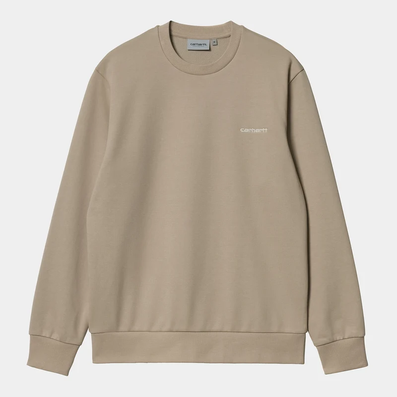 Carhartt WIP Herren-Sweatshirt mit Schriftzug-Stickerei – Wand / Wachs