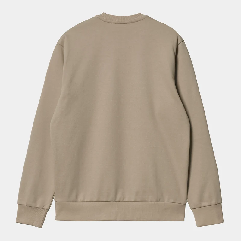 Carhartt WIP Herren-Sweatshirt mit Schriftzug-Stickerei – Wand / Wachs