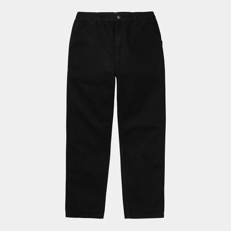 Carhartt WIP Herren Single Knee Hose - Schwarz gespült