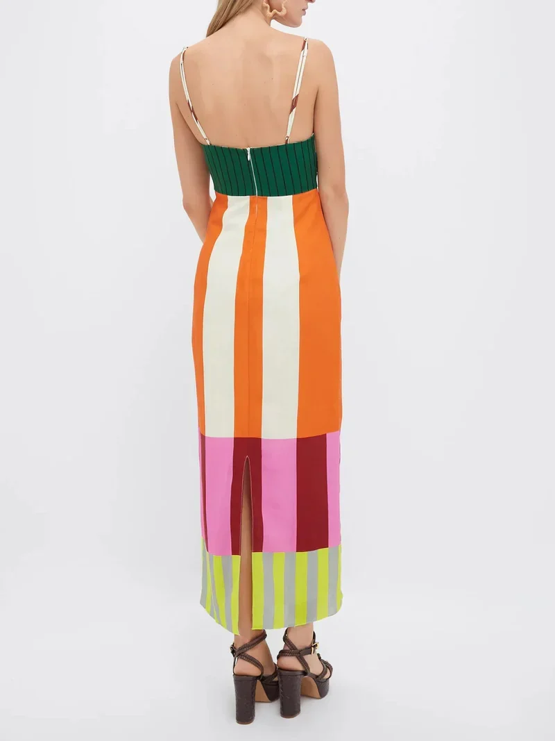 Paloma | Maxi-Kleid mit buntem Streifenmuster