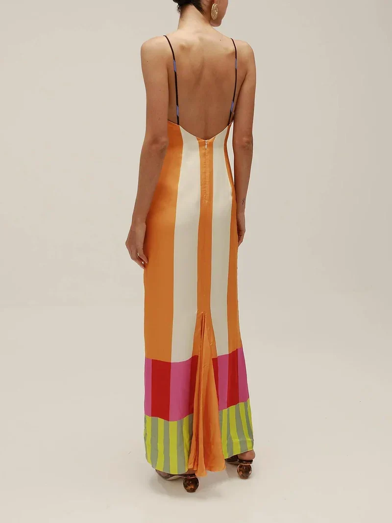 Paloma | Maxi-Kleid mit buntem Streifenmuster