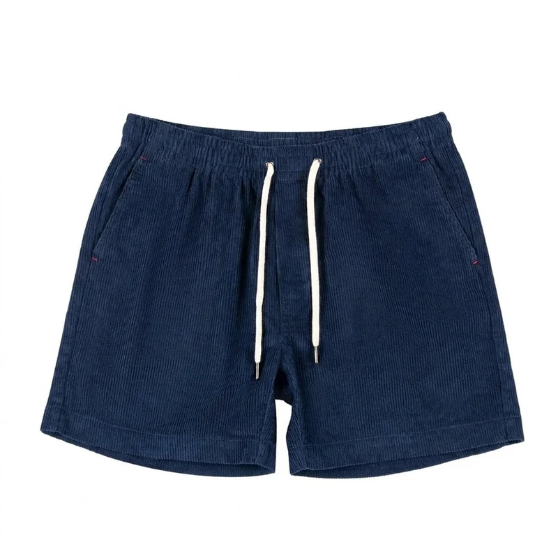 Herren Shorts mit elastischem Bund und Kordelzug und Rippenstruktur