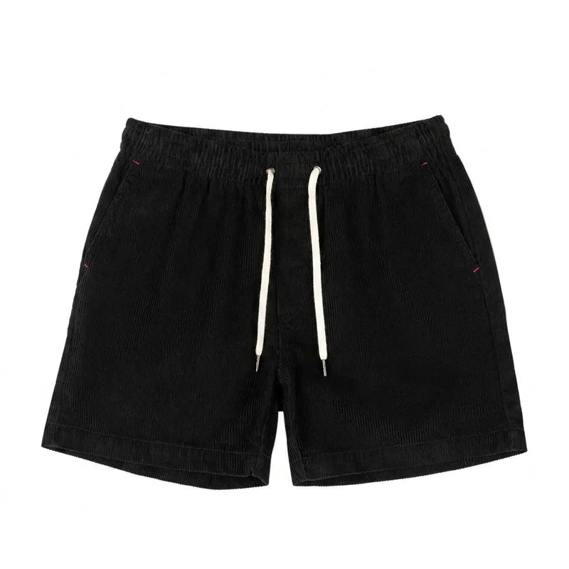 Herren Shorts mit elastischem Bund und Kordelzug und Rippenstruktur