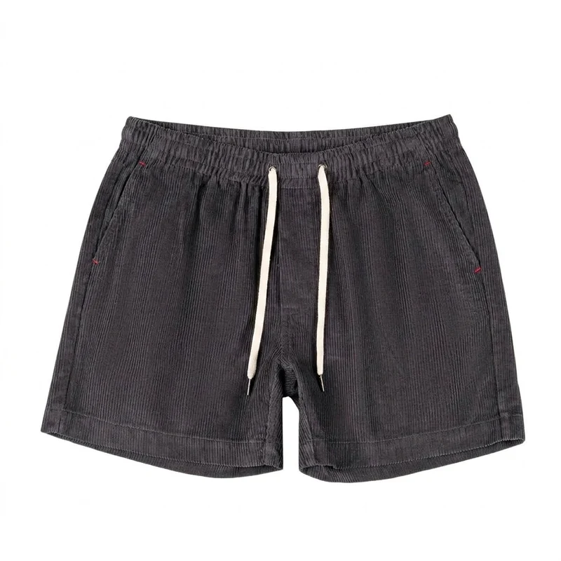 Herren Shorts mit elastischem Bund und Kordelzug und Rippenstruktur
