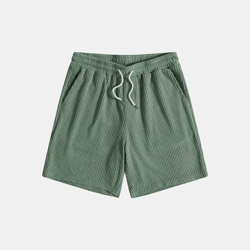 Herren Set aus Kurzarmhemd mit Knopfleiste und Shorts mit Kordelzug