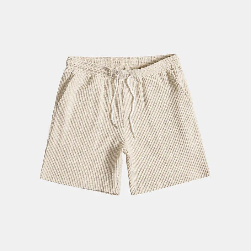Herren Set aus Kurzarmhemd mit Knopfleiste und Shorts mit Kordelzug