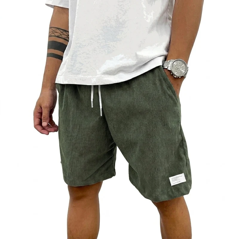 Herren Shorts mit Kordelzug und aufgenähtem Etikett