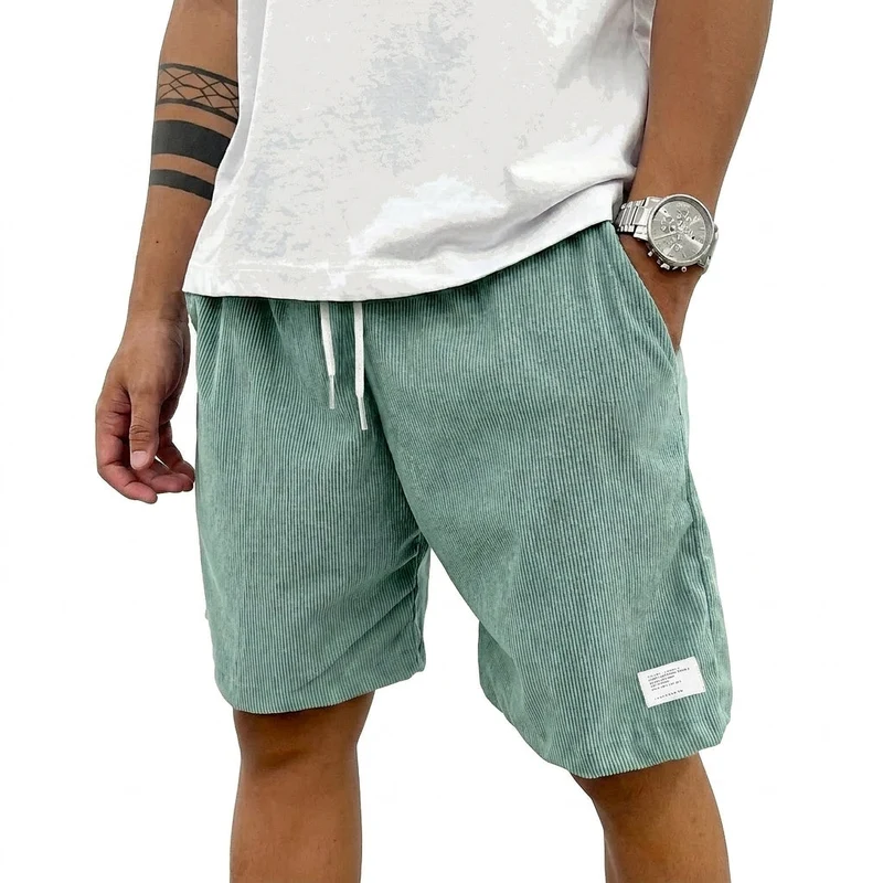 Herren Shorts mit Kordelzug und aufgenähtem Etikett