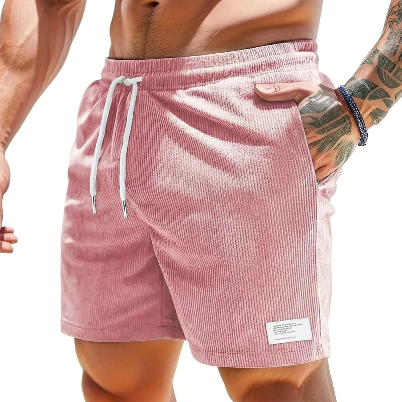 Herren Shorts mit Kordelzug und aufgenähtem Etikett