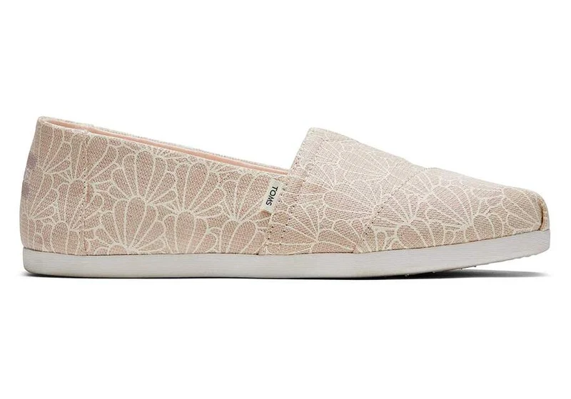 TOMS Damen Alpargata Muscheldruck – Pfingstrosenfolie