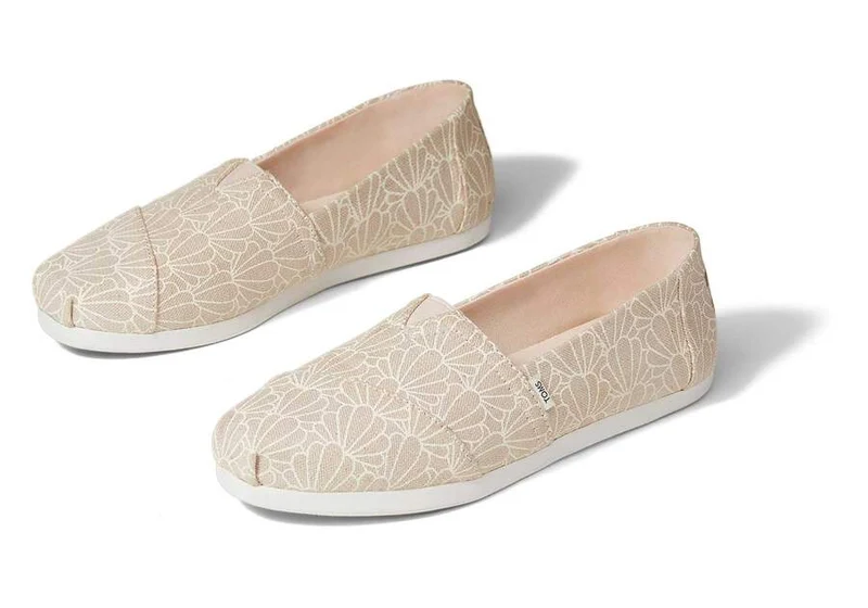 TOMS Damen Alpargata Muscheldruck – Pfingstrosenfolie