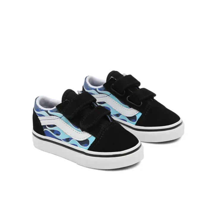 VANS Kleinkinder Camo Flame Old Skool Klettverschluss-Turnschuhe – Blau