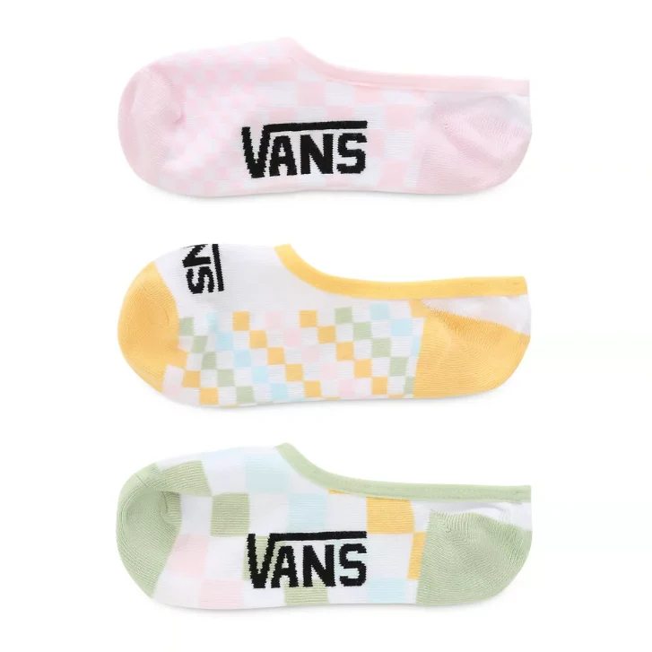 VANS Canoodle-Socken mit klassischem Karomuster für Damen (3er-Pack) – Pastellkaro