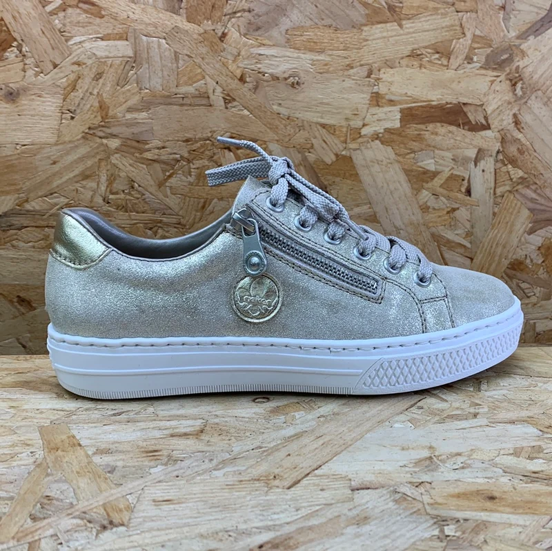 Rieker Modische Damen-Sneaker – Goldmetallic