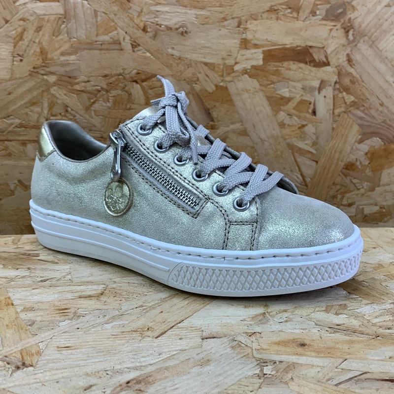 Rieker Modische Damen-Sneaker – Goldmetallic