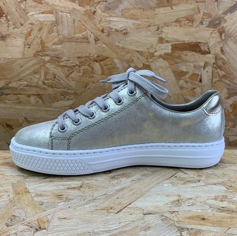 Rieker Modische Damen-Sneaker – Goldmetallic