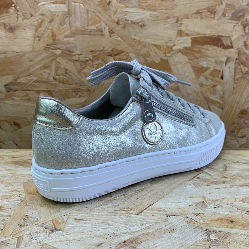 Rieker Modische Damen-Sneaker – Goldmetallic