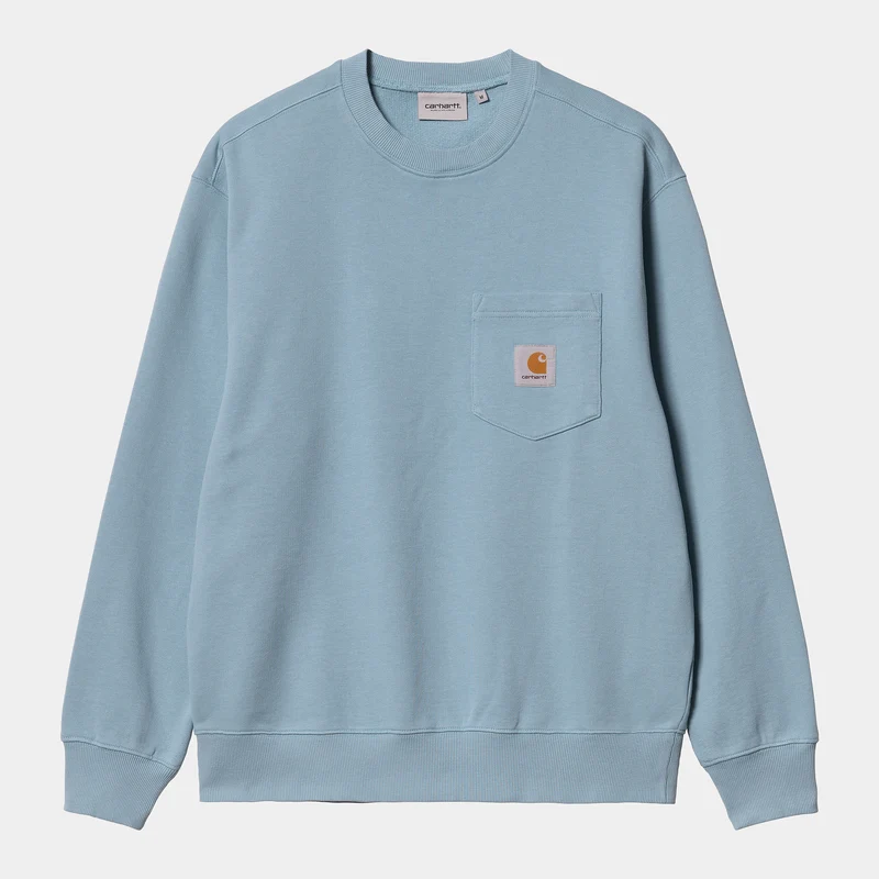 Carhartt WIP Herren-Sweatshirt mit Tasche – Frosted Blue