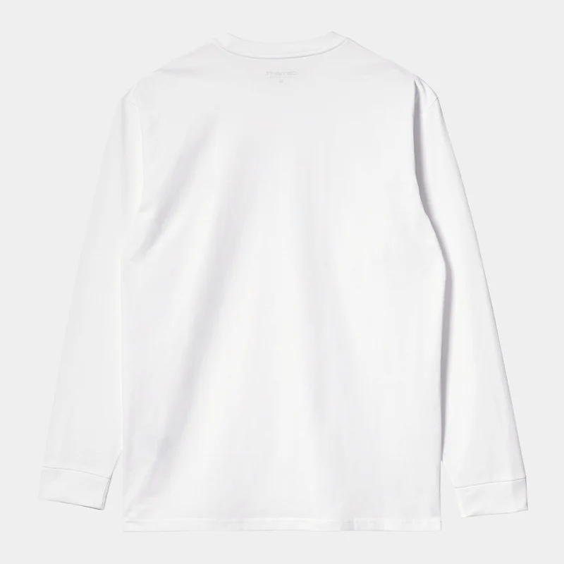 Carhartt WIP Herren Chase Langarm-T-Shirt – Weiß / Gold