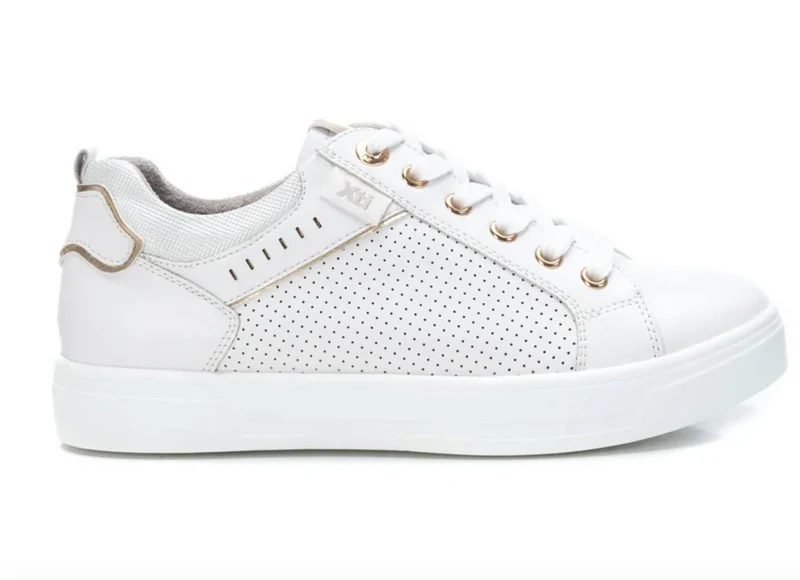 Xti Modischer Damen-Sneaker – Weiß / Gold