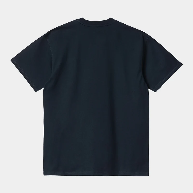 Carhartt WIP Herren Kurzarm American Script T-Shirt - Astro