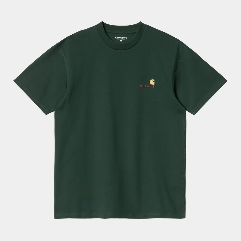 Carhartt WIP Herren Kurzarm American Script T-Shirt - Grove