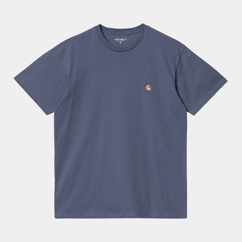 Carhartt WIP Herren Chase Kurzarm-T-Shirt – Cold Viola / Gold