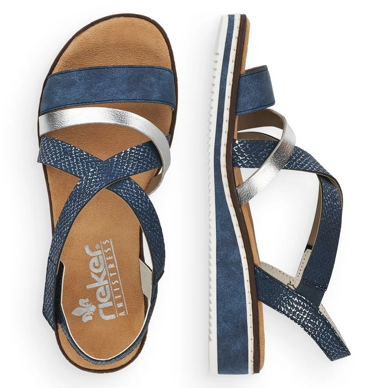 Rieker Damenmode-Sandale – Marineblau