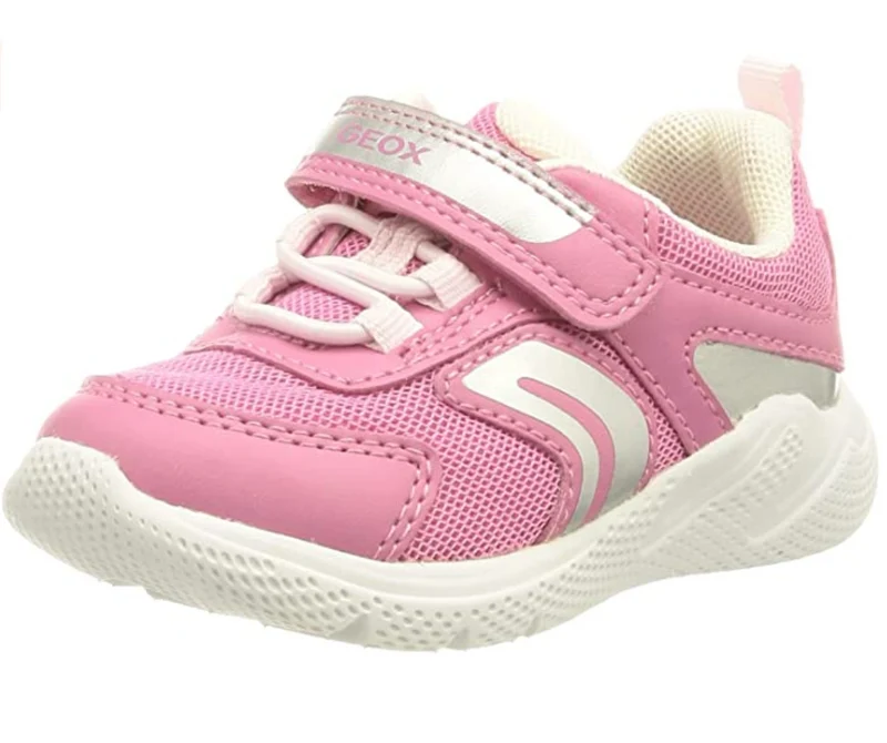 Geox Mesh-Turnschuhe für Kleinkinder – Fuchsia / Silber