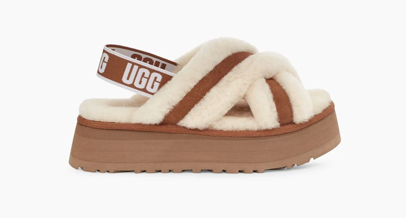 UGG Womens Disco Cross Slide - Kastanie