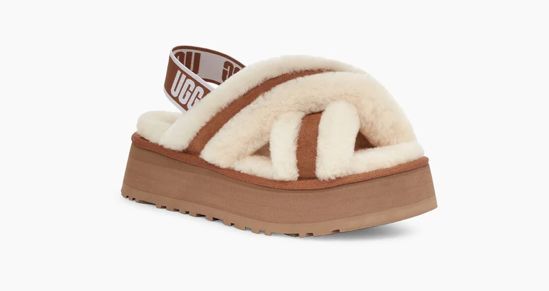 UGG Womens Disco Cross Slide - Kastanie