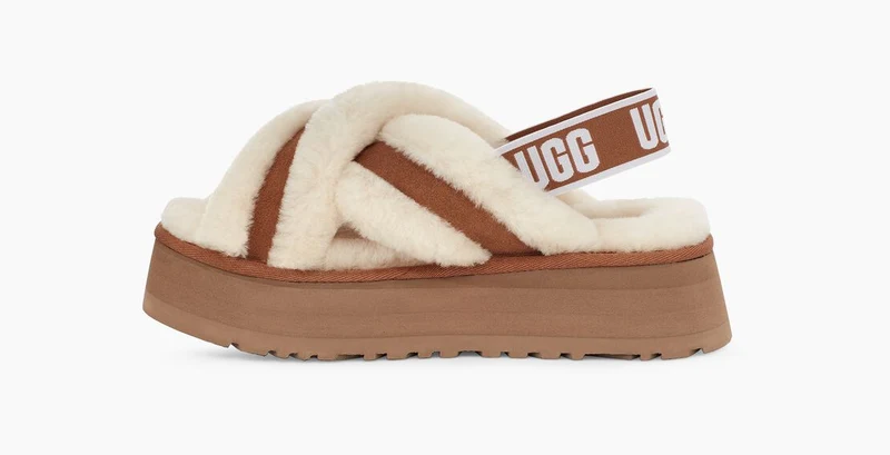 UGG Womens Disco Cross Slide - Kastanie