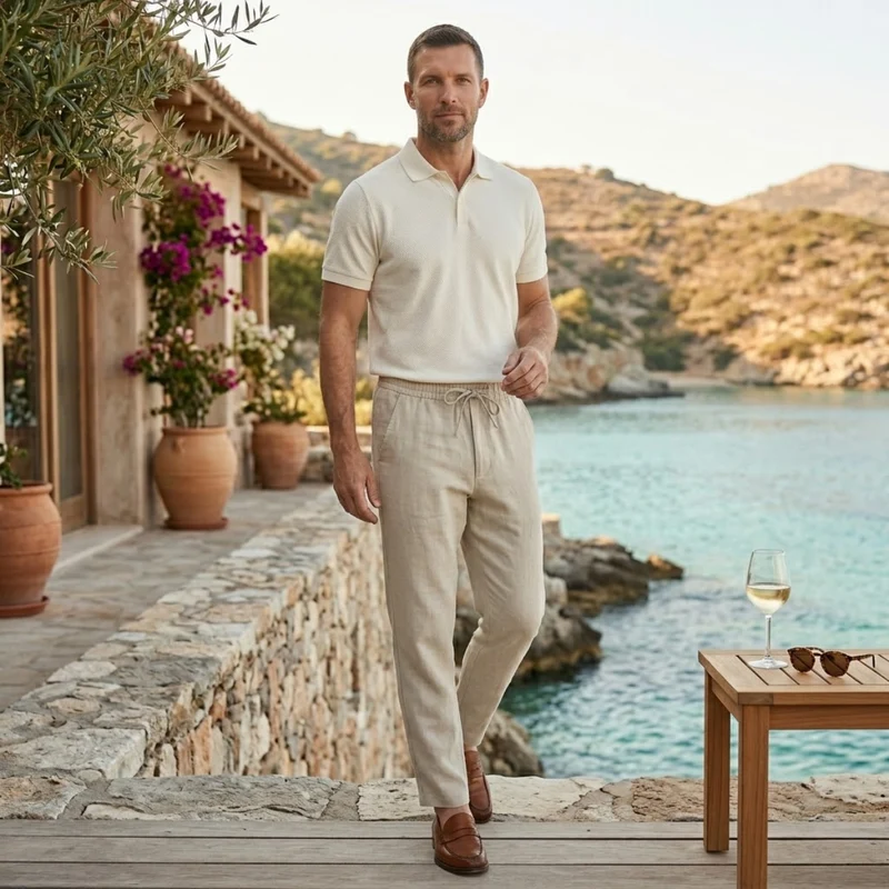 Herren-Jogginghose mit Kordelzug und elastischen Bündchen