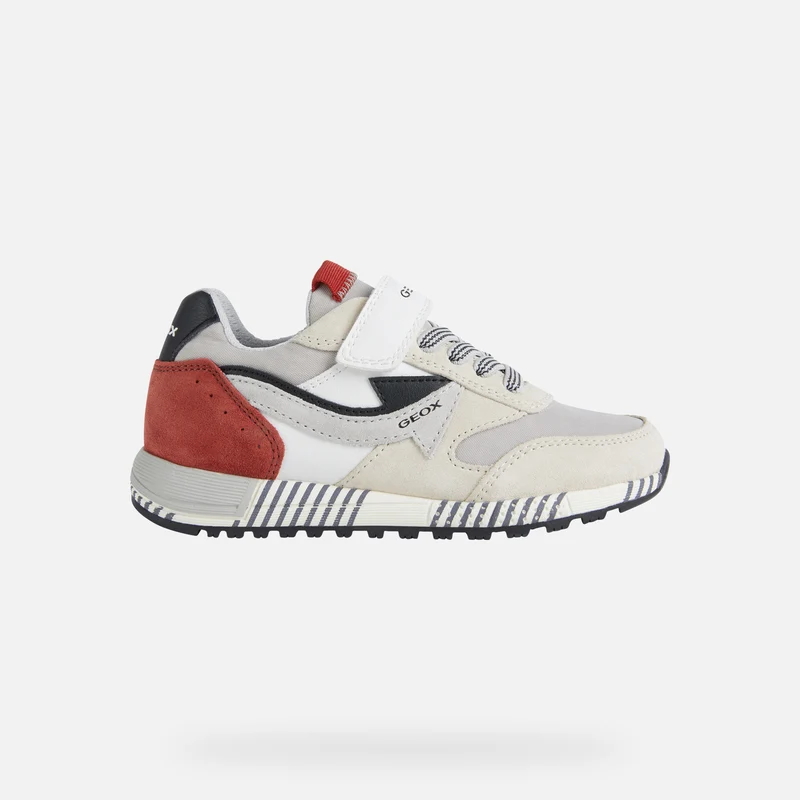 Geox Kinder J Alben BA Trainer – Weiß / Rot