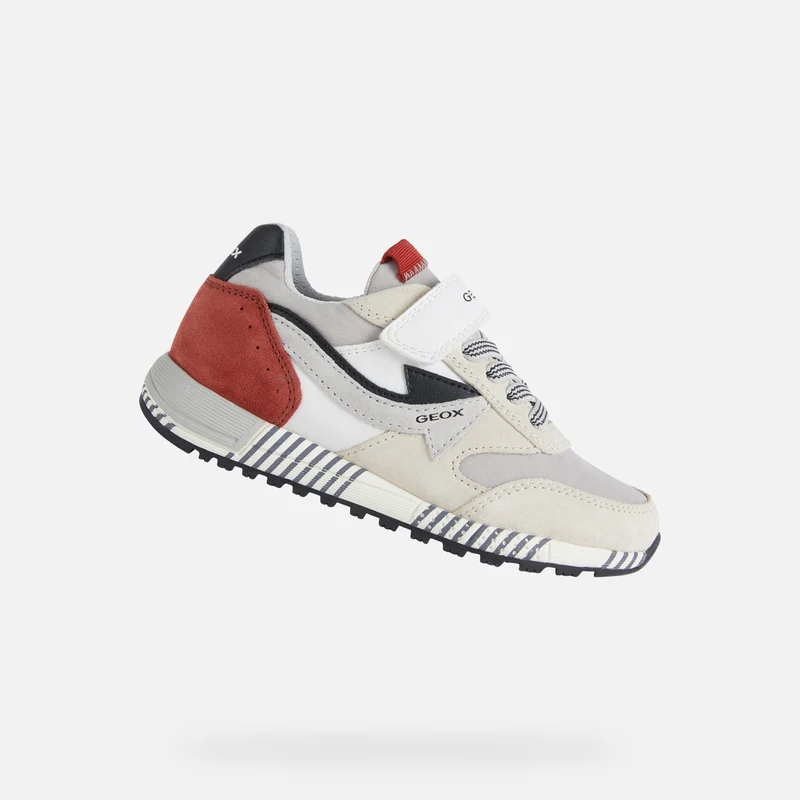 Geox Kinder J Alben BA Trainer – Weiß / Rot