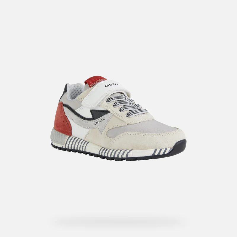 Geox Kinder J Alben BA Trainer – Weiß / Rot
