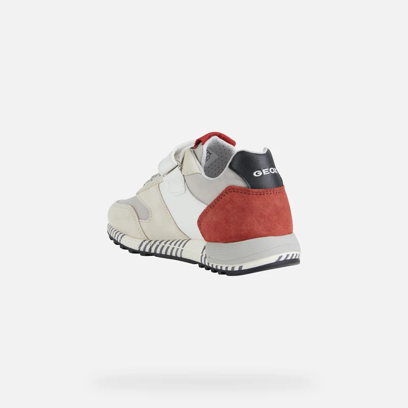 Geox Kinder J Alben BA Trainer – Weiß / Rot