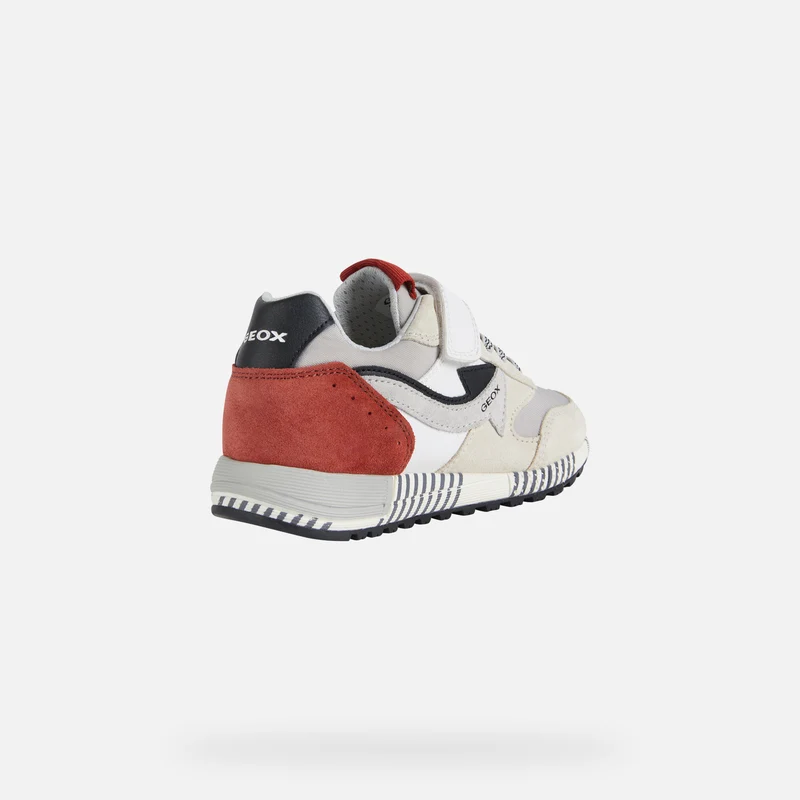 Geox Kinder J Alben BA Trainer – Weiß / Rot