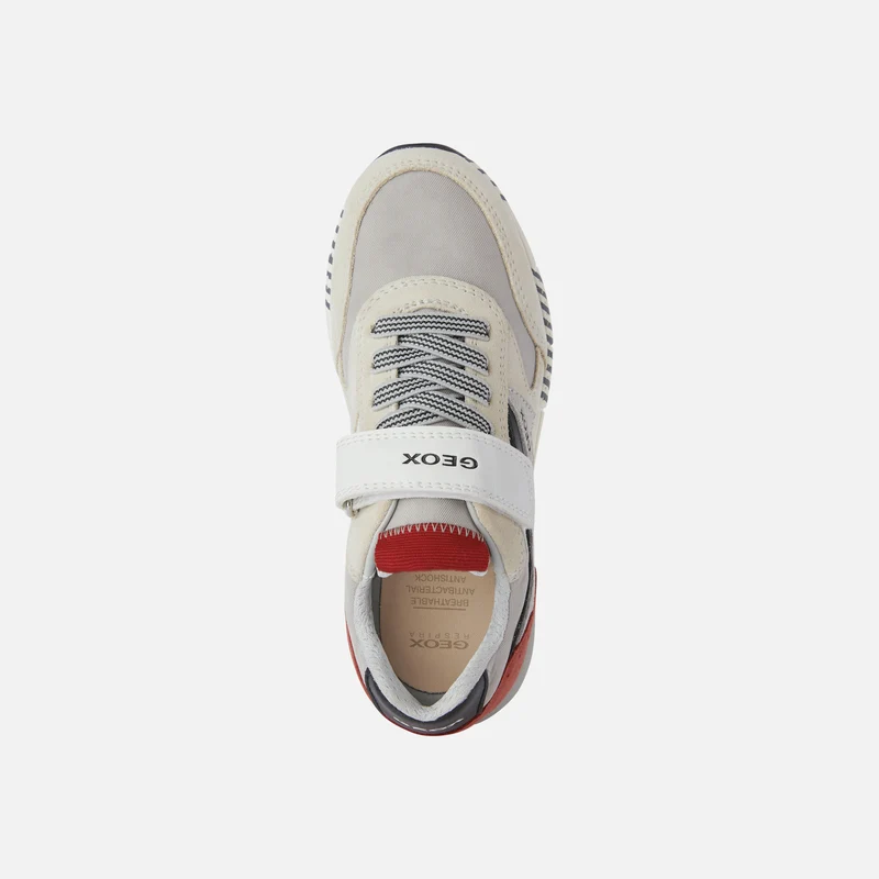 Geox Kinder J Alben BA Trainer – Weiß / Rot