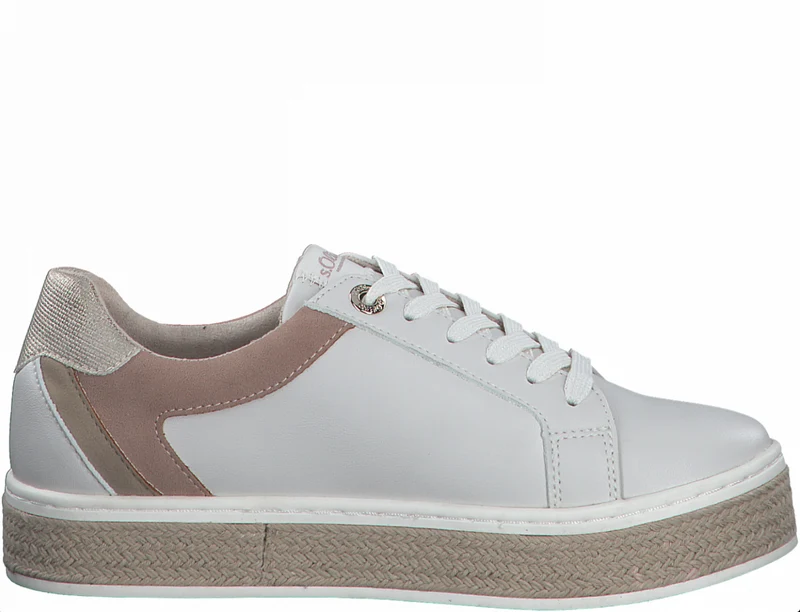 S.Oliver Damen-Plateaumode-Trainer – Beige Comb