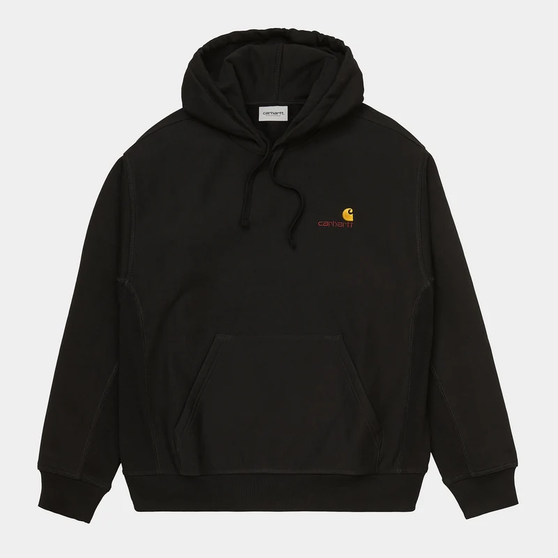 Carhartt WIP Herren American Script Sweat-Hoodie – Schwarz