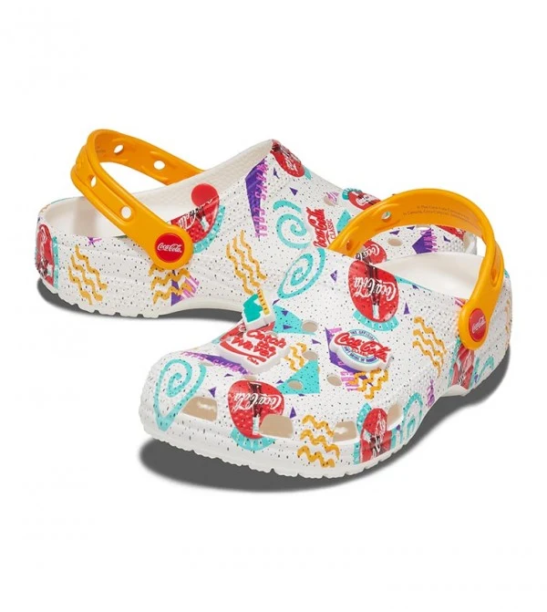 Crocs Unisex Coca Cola 90er Jahre Classic Clog - Weiß / Mehrfarbig