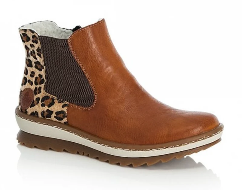 Rieker Damen gefüttert Chelsea Stiefelette - Braun