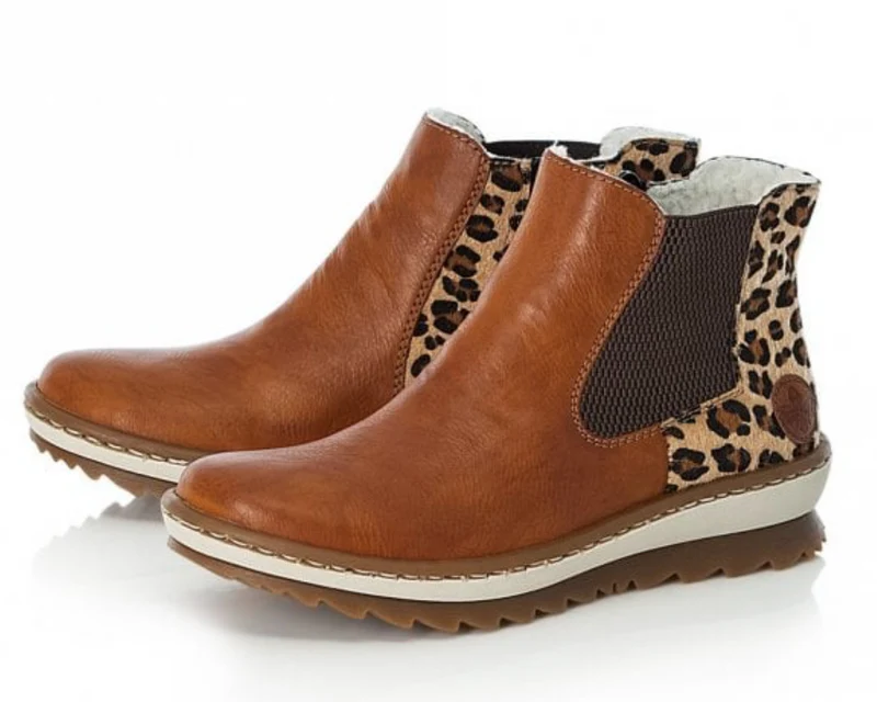 Rieker Damen gefüttert Chelsea Stiefelette - Braun