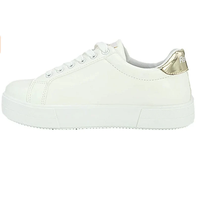 Refresh Modische Damen-Sneaker – Weiß / Gold