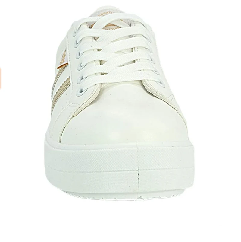 Refresh Modische Damen-Sneaker – Weiß / Gold