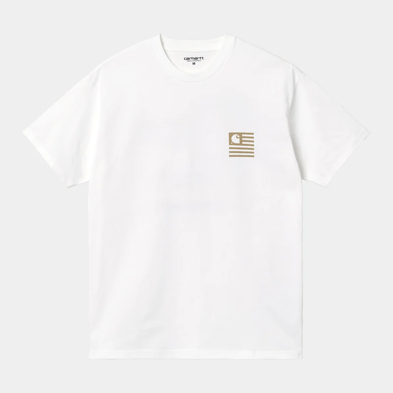 Carhartt WIP Kurzärmliges Medley State-T-Shirt aus Bio-Baumwolle für Herren – Weiß
