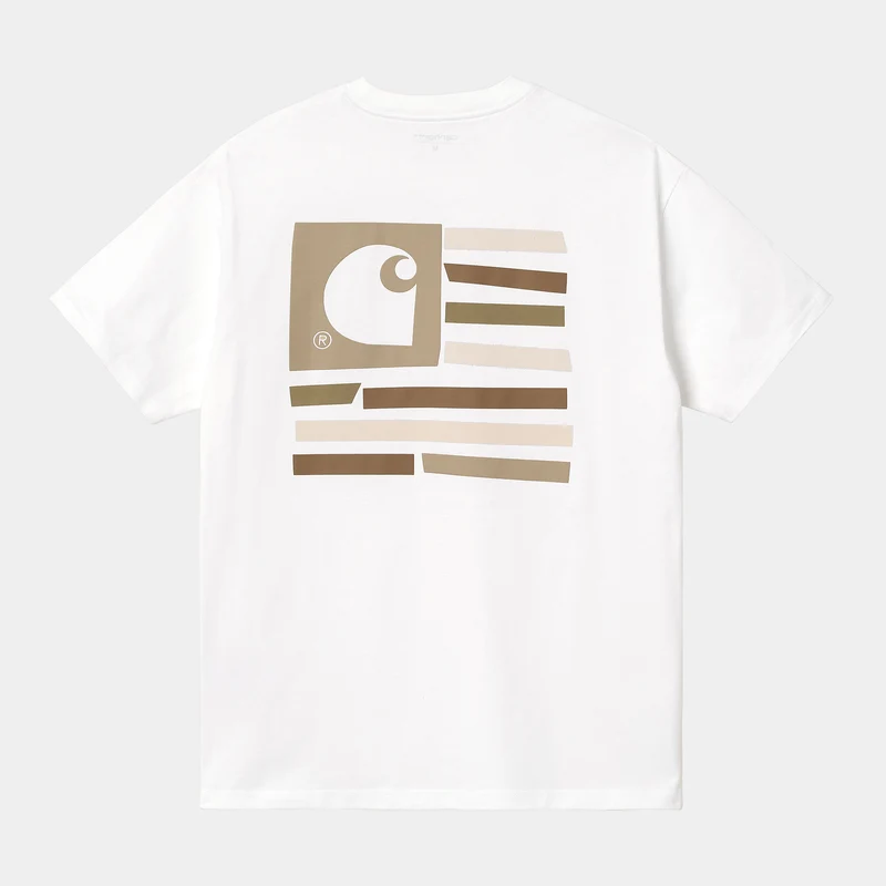 Carhartt WIP Kurzärmliges Medley State-T-Shirt aus Bio-Baumwolle für Herren – Weiß