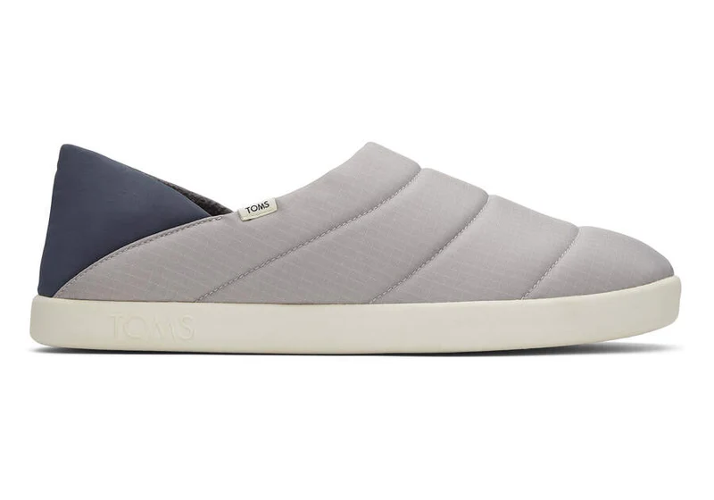 TOMS Herren Ezra Quilted Ripstop Slipper – Drizzle Grey