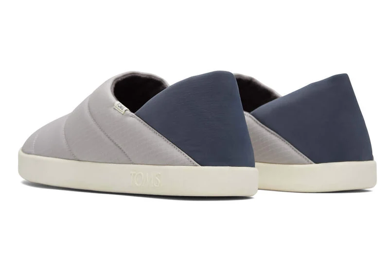 TOMS Herren Ezra Quilted Ripstop Slipper – Drizzle Grey